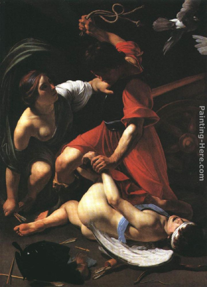 Cupid Chastised painting - Bartolomeo Manfredi Cupid Chastised art painting